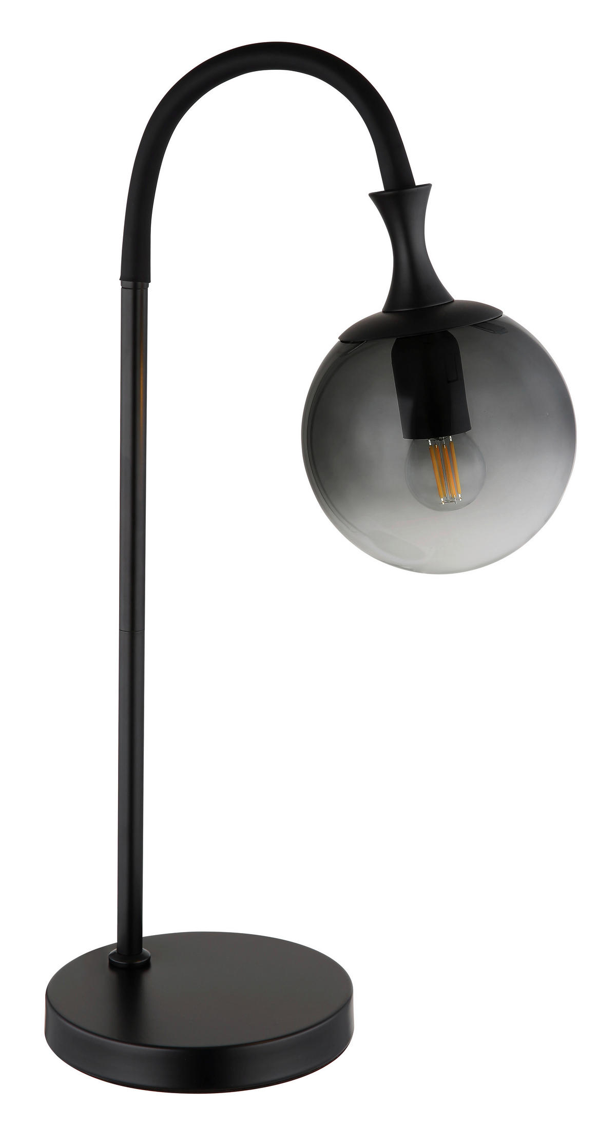 STOLNÍ LAMPA, E27, 22,5/18/57,5 cm - šedá/černá, Design, kov/sklo (22,5/18/57,5cm) - Globo
