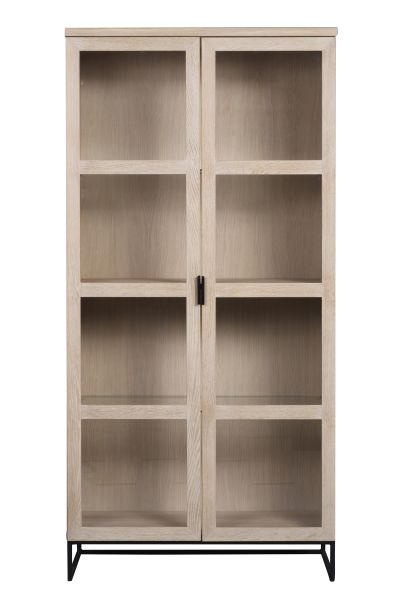 VITRINSKÅP i delar i massivt trä ek svart, ekfärgad, transparent  - svart/ekfärgad, Modern, metall/trä (95/195/41cm) - Rowico