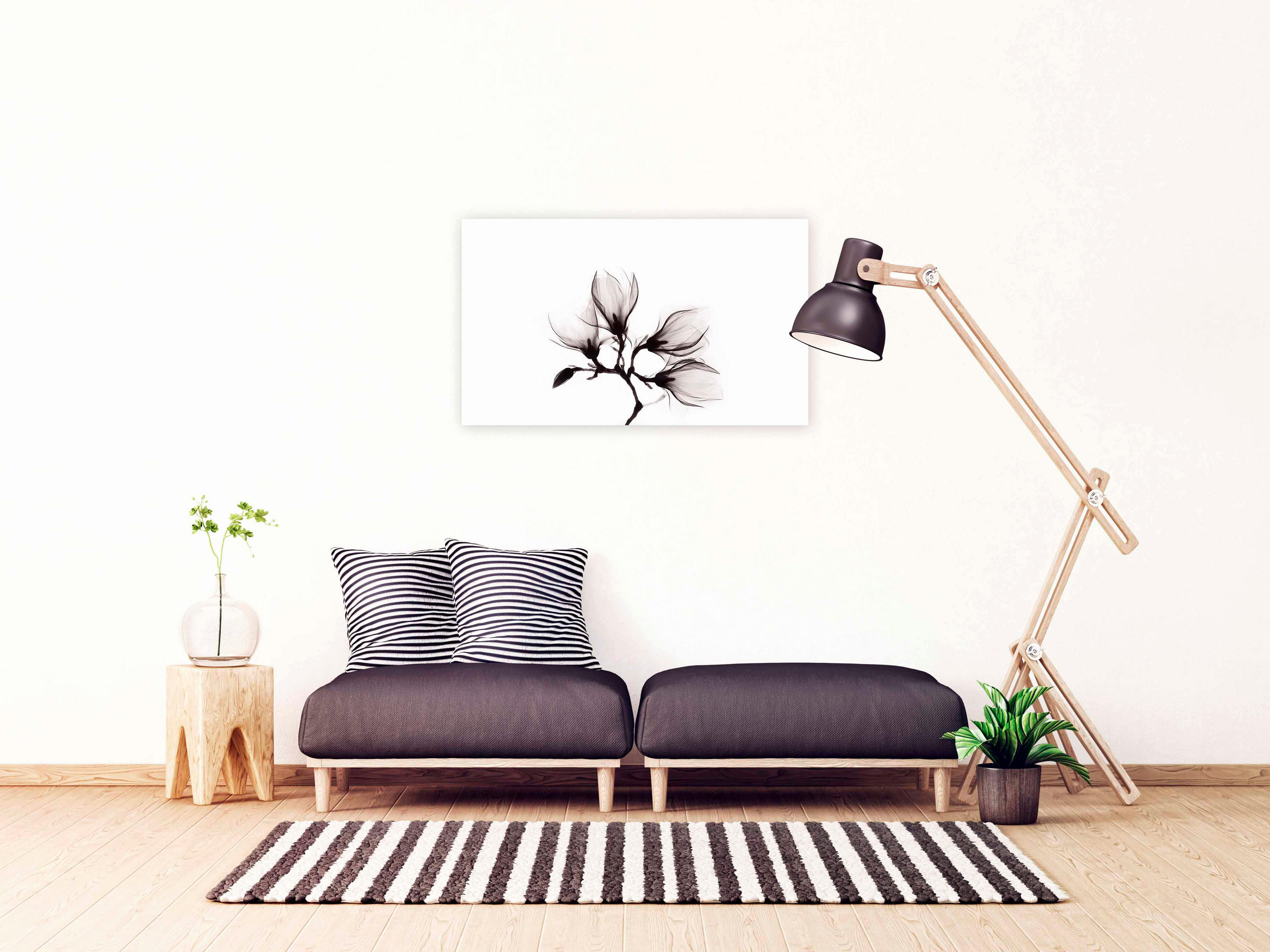 GLASBILD 118/70 cm  - Dunkelbraun/Weiß, Design, Glas (118/70cm)