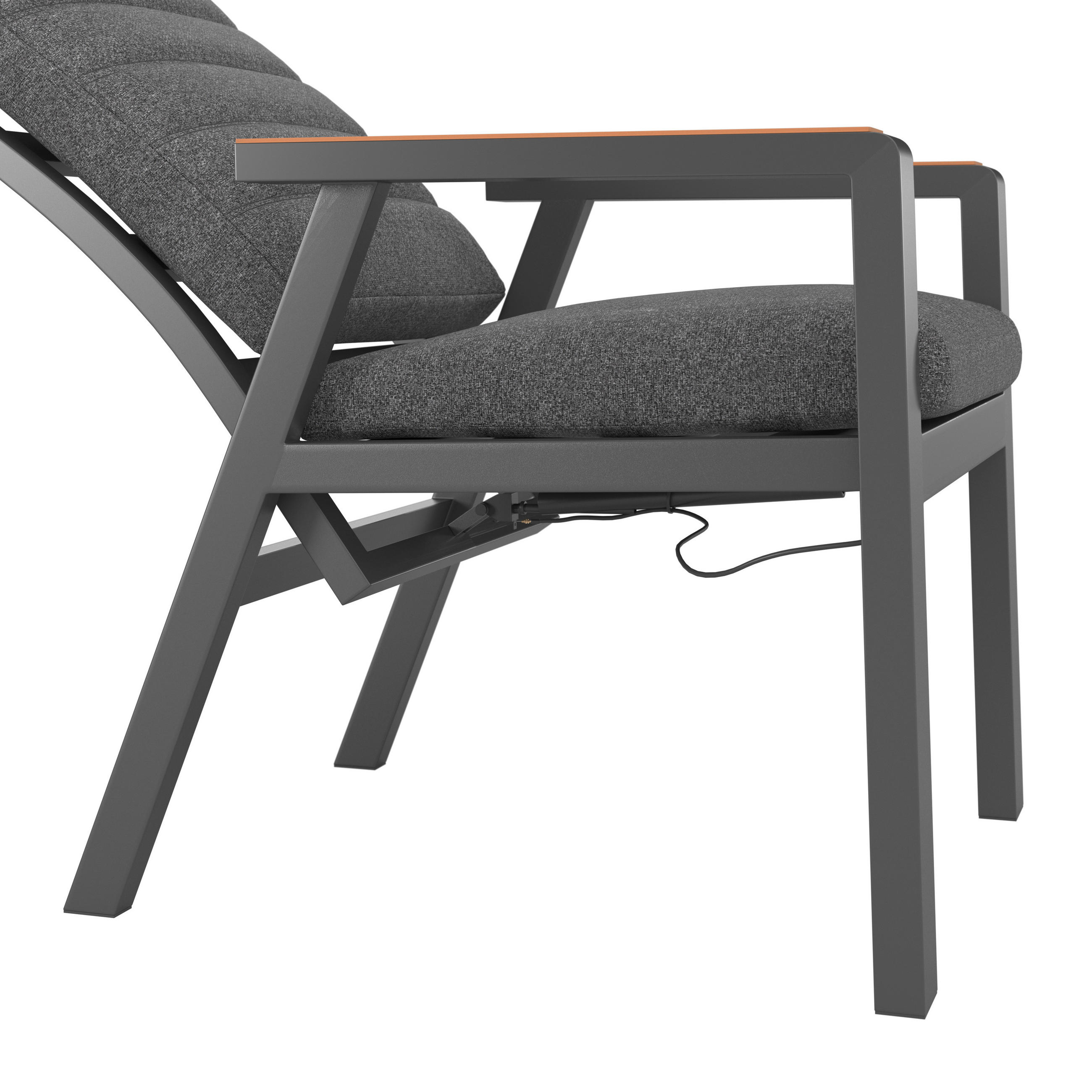 GARTEN-RELAXSESSEL in  - Dunkelgrau/Naturfarben, Modern, Kunststoff/Textil (60/110/74cm) - Ambia Garden