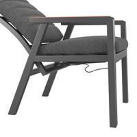 GARTEN-RELAXSESSEL in  - Dunkelgrau/Naturfarben, Modern, Kunststoff/Textil (60/110/74cm) - Ambia Garden