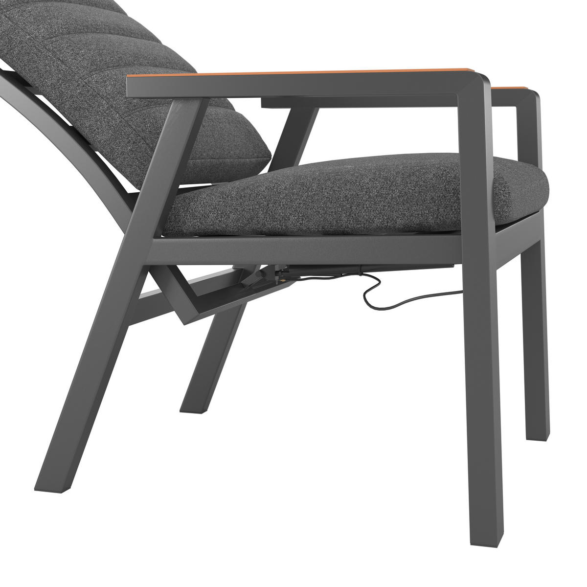 GARTEN-RELAXSESSEL in  - Dunkelgrau/Naturfarben, Modern, Kunststoff/Textil (60/110/74cm) - Ambia Garden