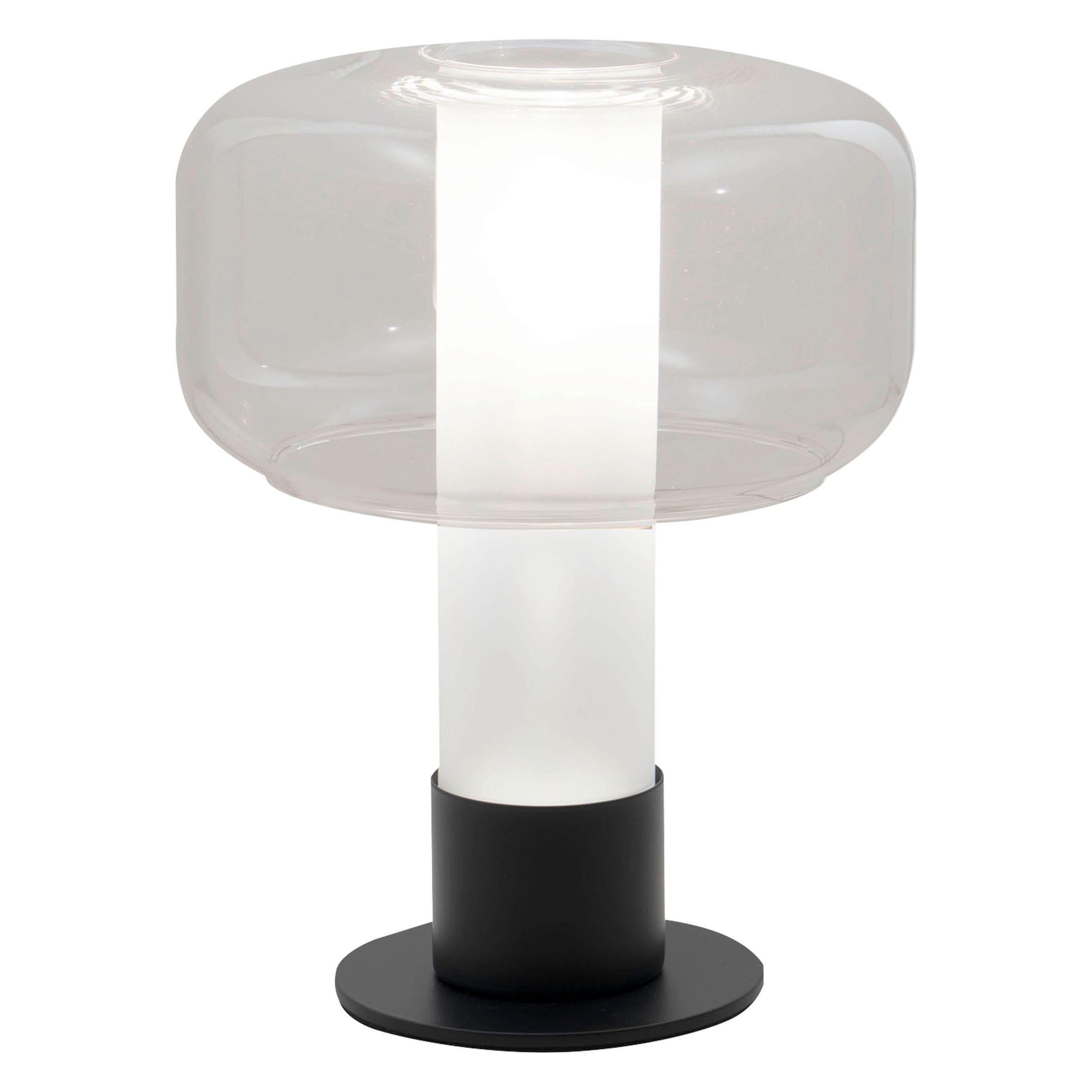TISCHLEUCHTE Flick 22/28 cm   - Rotbraun/Schwarz, LIFESTYLE, Glas/Metall (22/28cm) - Fabas Luce