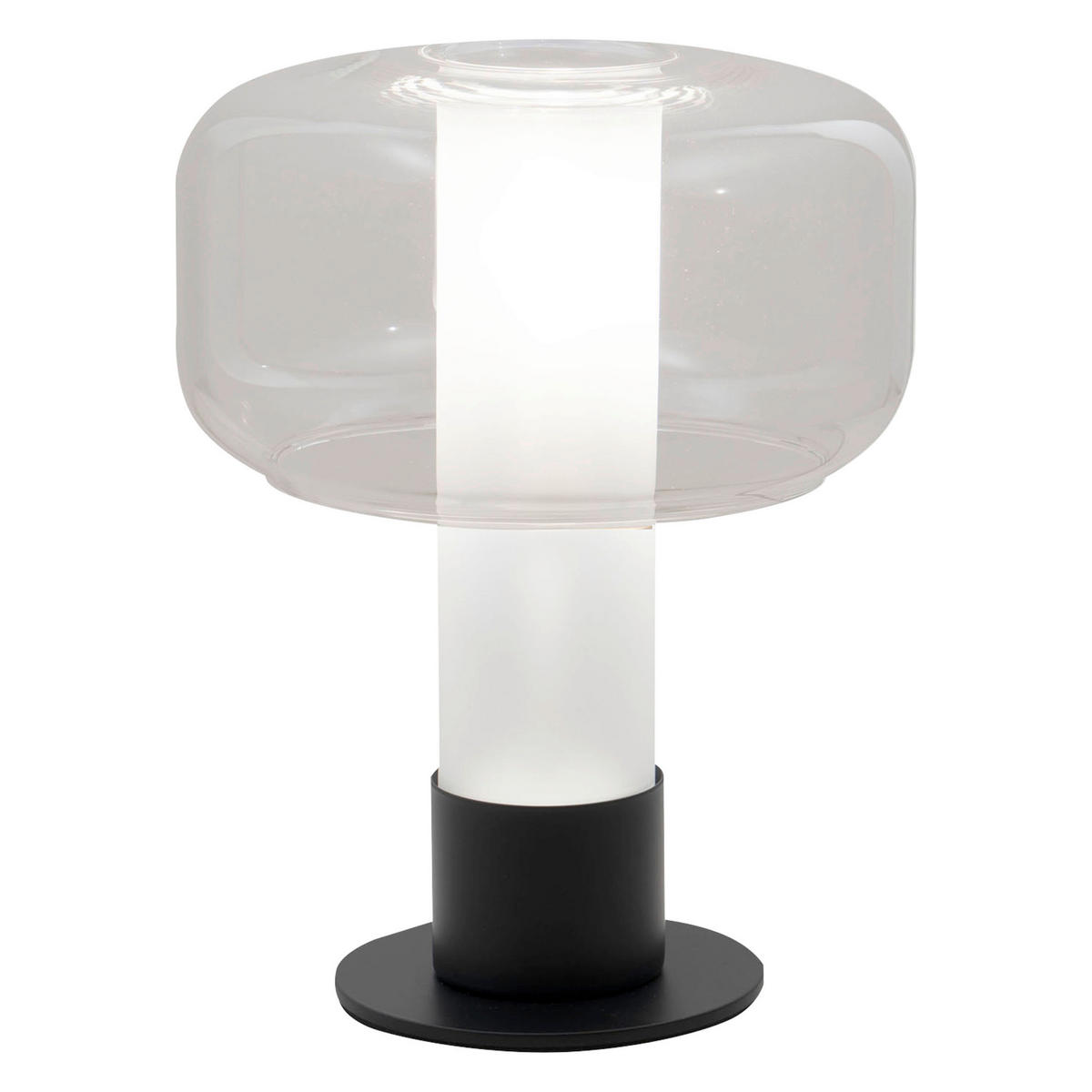TISCHLEUCHTE Flick 22/28 cm   - Rotbraun/Schwarz, LIFESTYLE, Glas/Metall (22/28cm) - Fabas Luce