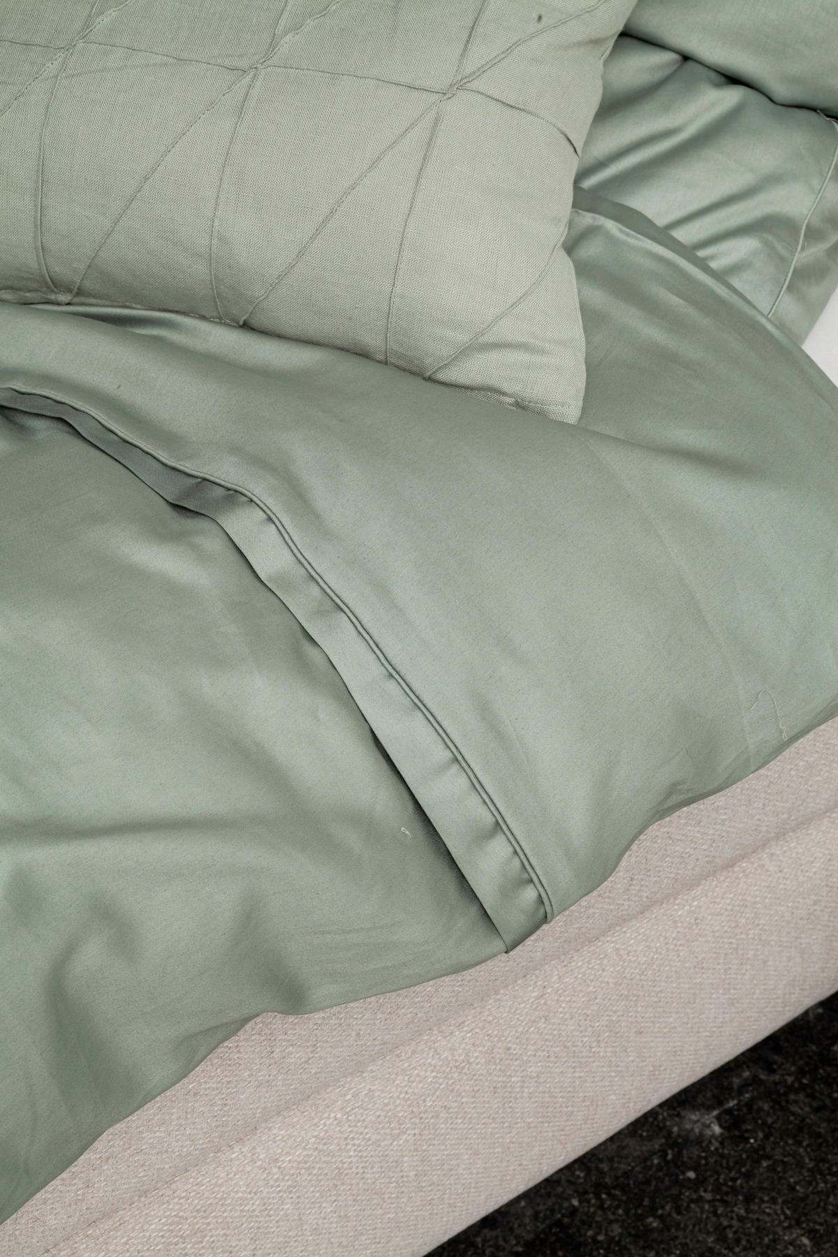 WENDEBETTWÄSCHE 2-teilig SW-Pure Satin 135/200 cm  - Salbeigrün/Grün, KONVENTIONELL, Textil (135/200cm) - Schöner Wohnen
