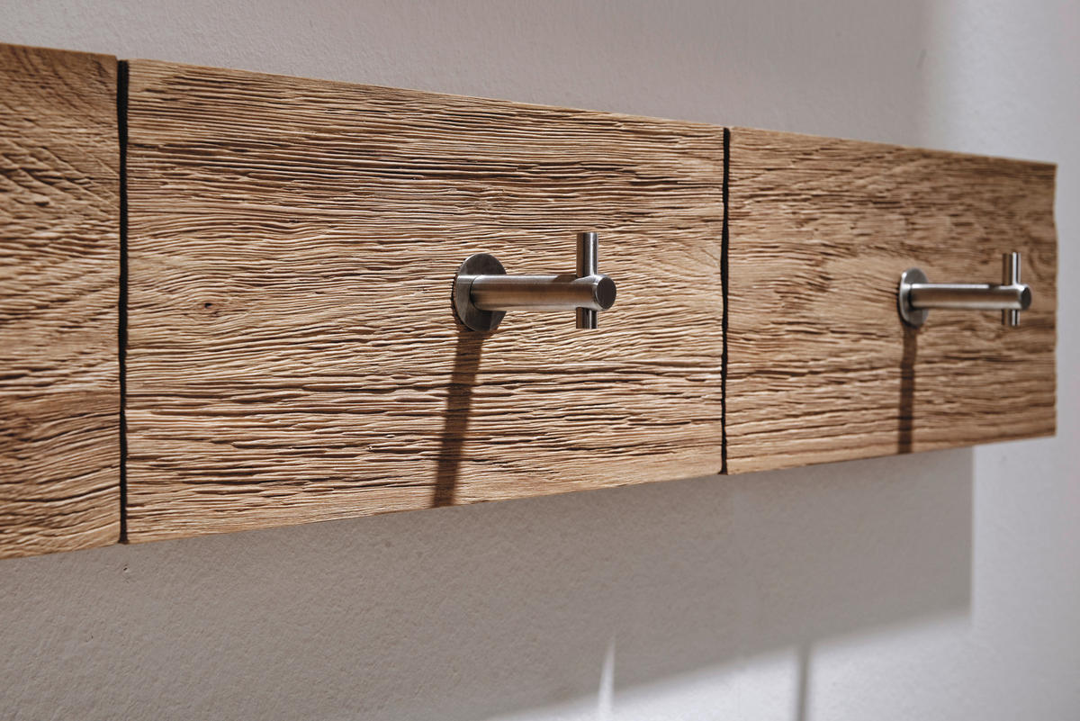 GARDEROBENLEISTE  in Wildeiche massiv Eichefarben  - Eichefarben, Design, Holz (96/15,6/5,2cm) - Voglauer