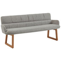 SITZBANK 200/86/68 cm Mikrofaser Graphitfarben Wildeiche massiv  - Wildeiche/Graphitfarben, Design, Holz/Textil (200/86/68cm) - Valdera
