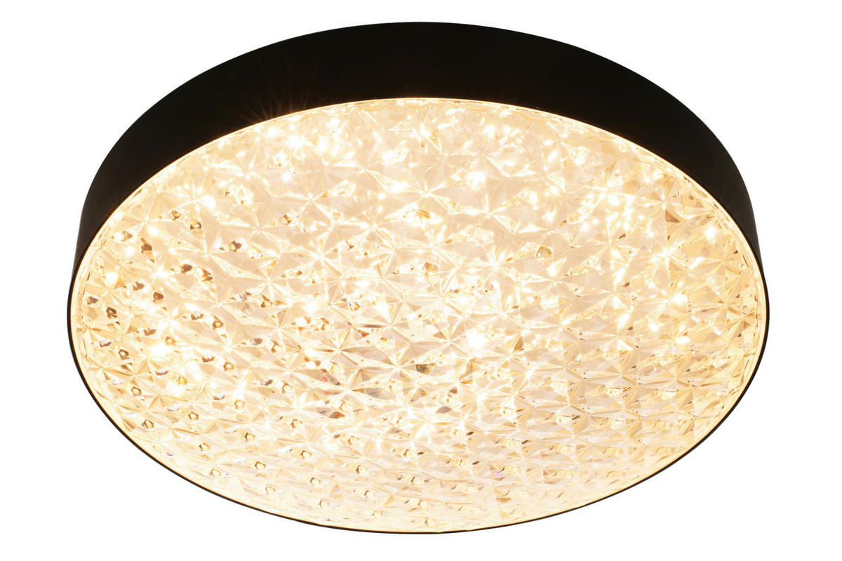 STROPNÍ LED SVÍTIDLO, 50/12 cm  - černá/čiré, Trend, plast (50/12cm) - Novel