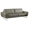 3-SITZER-SOFA Echtleder Grau  - Chromfarben/Grau, Design, Leder/Metall (207/85/92cm) - Livetastic