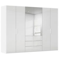 DREHTÜRENSCHRANK 301/235/61 cm,  in Weiß, 6-türig  - Weiß, Basics, Glas/Holzwerkstoff (301/235/61cm) - Novel