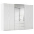 DREHTÜRENSCHRANK 301/223/61 cm,  in Weiß, 6-türig  - Weiß, Basics, Glas/Holzwerkstoff (301/223/61cm) - Novel