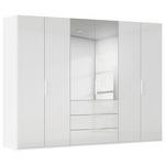 DREHTÜRENSCHRANK 301/223/61 cm,  in Weiß, Weiß Hochglanz, 6-türig  - Weiß Hochglanz/Weiß, Basics, Glas/Holzwerkstoff (301/223/61cm) - Novel