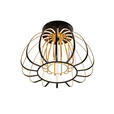 LED-DECKENLEUCHTE Ontario 44,5/33 cm  - Goldfarben/Schwarz, Design, Glas/Kunststoff (44,5/33cm) - Novel