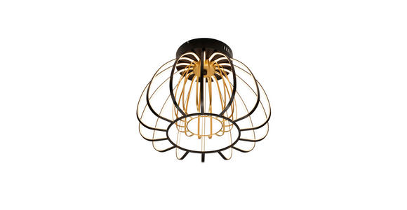 LED-DECKENLEUCHTE Ontario 44,5/33 cm  - Goldfarben/Schwarz, Design, Glas/Kunststoff (44,5/33cm) - Novel