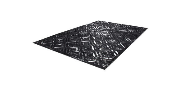 FLACHWEBETEPPICH 80/150 cm Spark 410 Schwarz / Silber Schwarz, Silberfarben  - Silberfarben/Schwarz, Basics, Leder/Textil (80/150cm) - Novel