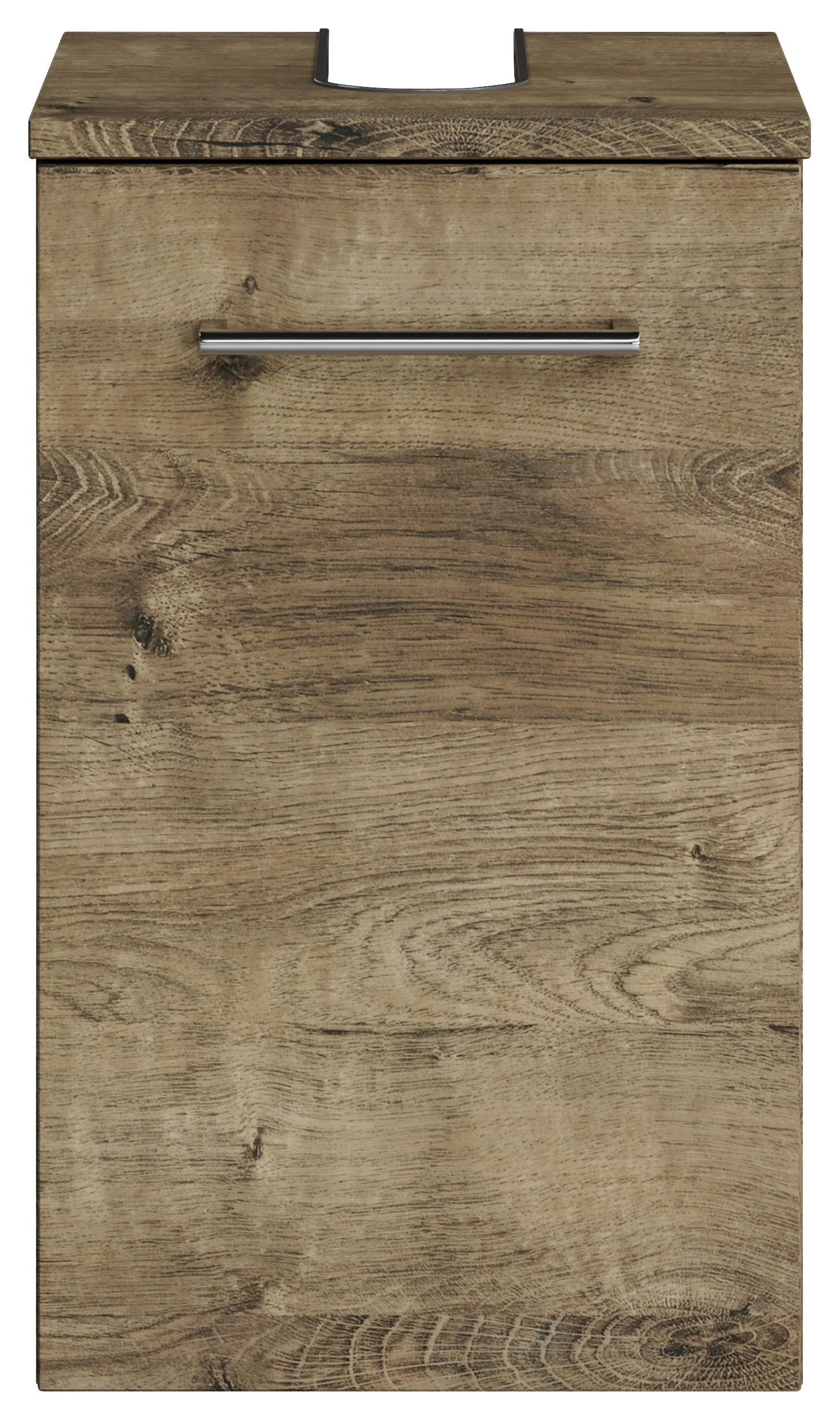 WASCHBECKENUNTERSCHRANK 30/49,8/33,3 cm  - Eiche dunkel/Chromfarben, KONVENTIONELL, Holzwerkstoff/Metall (30/49,8/33,3cm) - Sadena