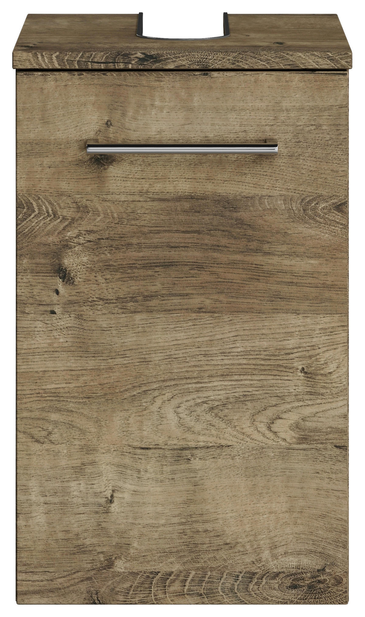 WASCHBECKENUNTERSCHRANK 30/49,8/33,3 cm  - Eiche dunkel/Chromfarben, KONVENTIONELL, Holzwerkstoff/Metall (30/49,8/33,3cm) - Sadena