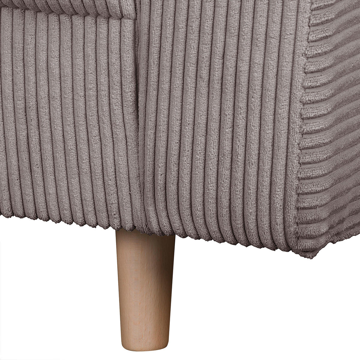 ECKSOFA inkl. Hocker Ariella Grau Cord  - Naturfarben/Grau, Design, Holz/Textil (161/231cm) - Livetastic