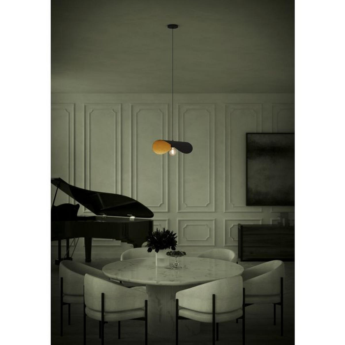 HÄNGELEUCHTE 53/37/150 cm  - Goldfarben/Schwarz, Design, Metall (53/37/150cm)