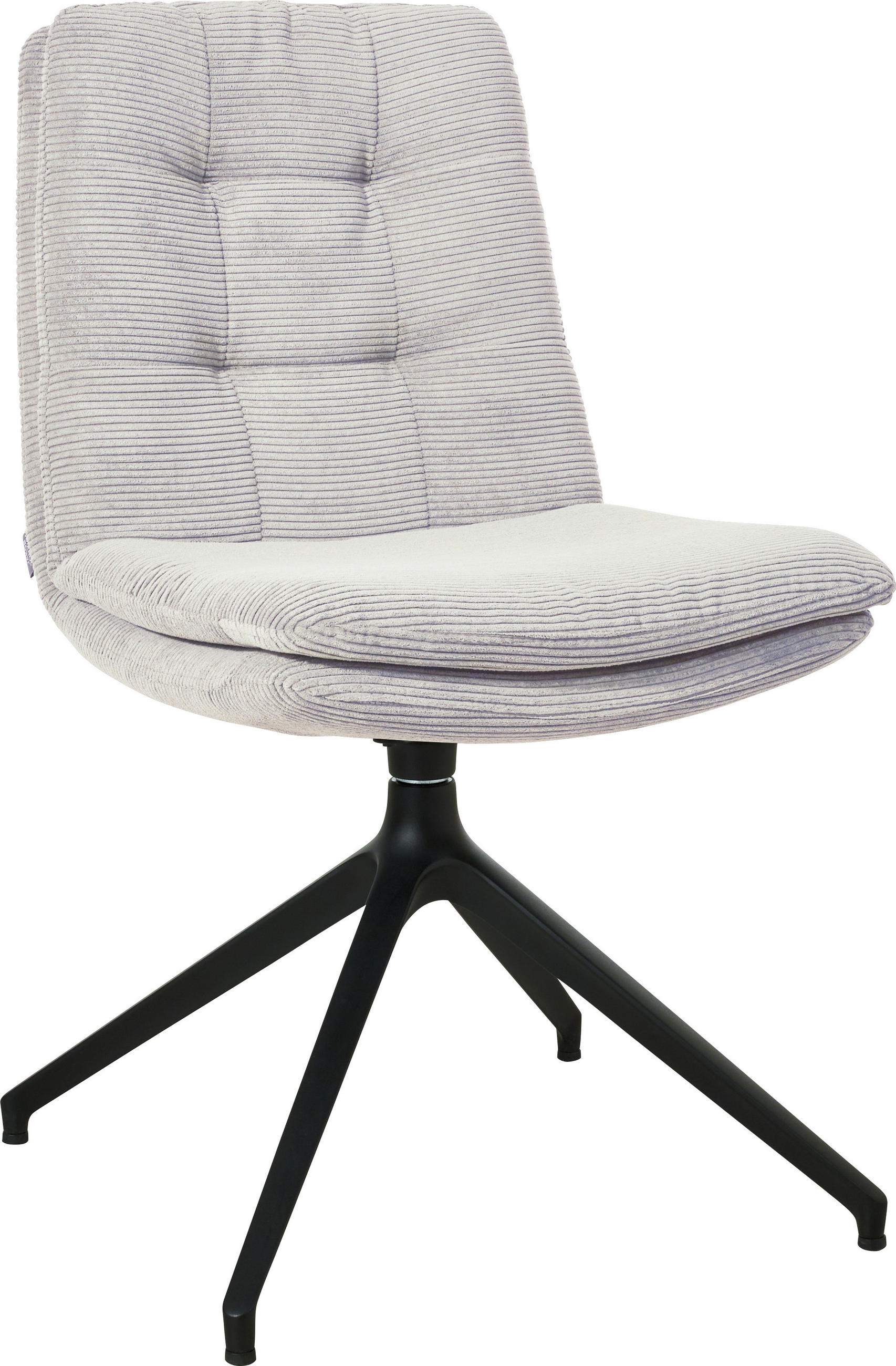 STUHL  in Cord Textil  - Hellgrau/Schwarz, Design, Textil/Metall (49/90/68cm) - Johann Jakob