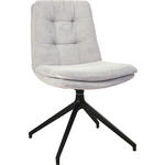 STUHL  in Cord Textil  - Hellgrau/Schwarz, Design, Textil/Metall (49/90/68cm) - Johann Jakob