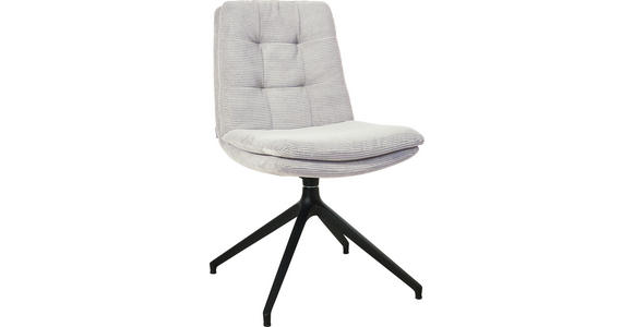STUHL - Hellgrau/Schwarz, Design, Textil/Metall (49/90/68cm) - Johann Jakob