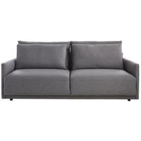 SCHLAFSOFA Webstoff Dunkelgrau  - Dunkelgrau/Schwarz, Design, Kunststoff/Textil (217/95/110cm) - Livetastic