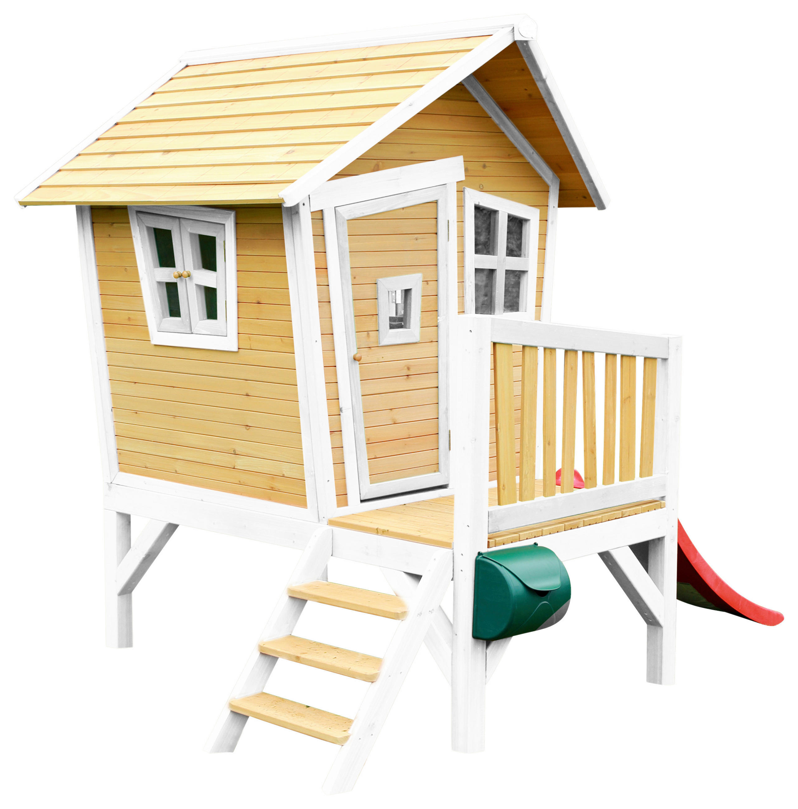 SPIELHAUS 264/203/177 cm  - Rot/Braun, KONVENTIONELL, Holz/Kunststoff (264/203/177cm) - Ambia Garden