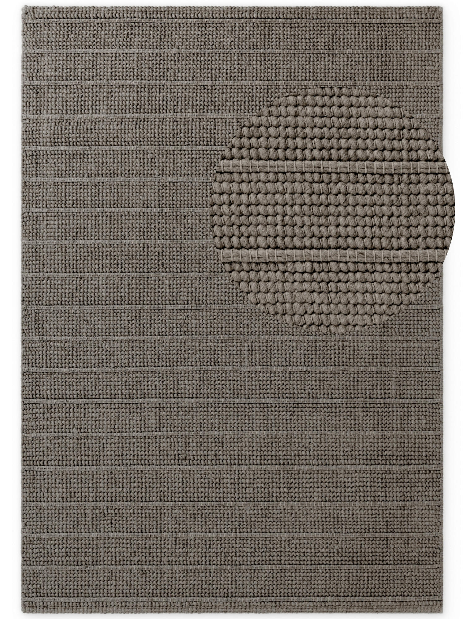 Ted Baker Wollteppich Camden Grau, Dunkelbraun 80x150 cm