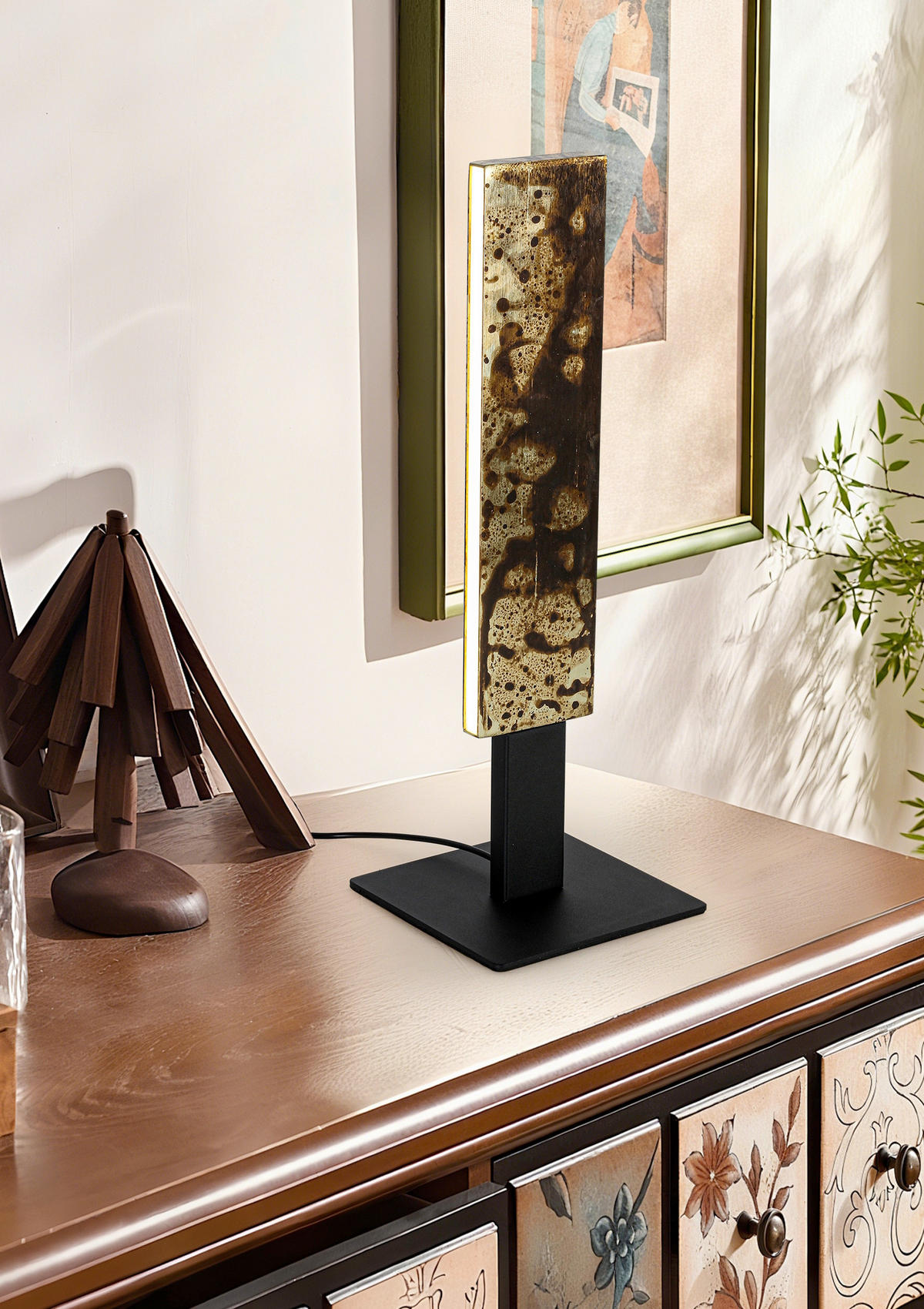 LED-TISCHLEUCHTE Oxira 14/40/14 cm  - Multicolor/Schwarz, Design, Kunststoff/Metall (14/40/14cm) - Dieter Knoll
