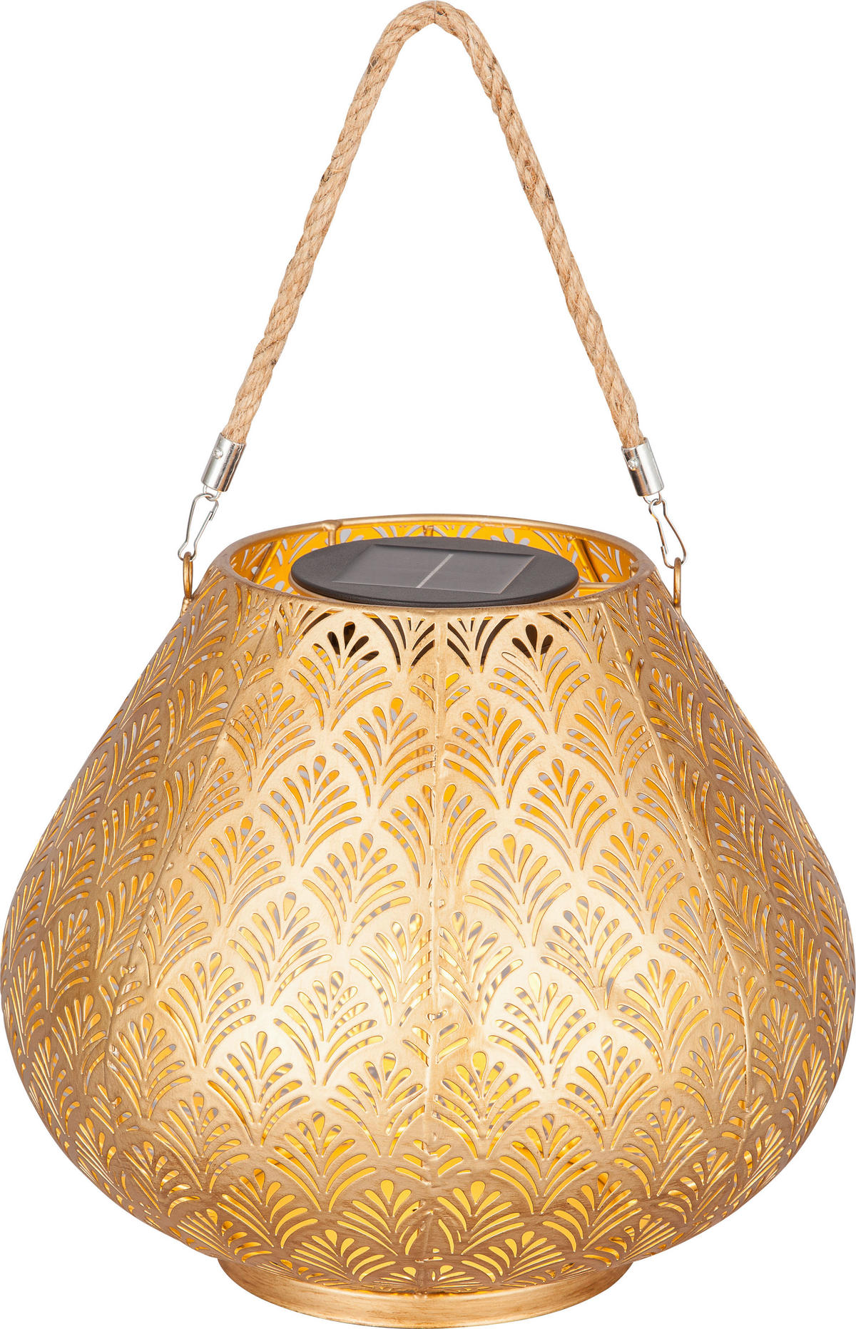 SOLARLEUCHTE  - Goldfarben, Design, Kunststoff/Textil (29/24cm) - Ambia Garden