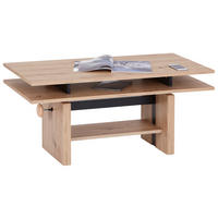 COUCHTISCH 55/110/52-68 cm rechteckig Schwarz, Eichefarben  - Eichefarben/Schwarz, Design, Holzwerkstoff (55/110/52-68cm) - MID.YOU