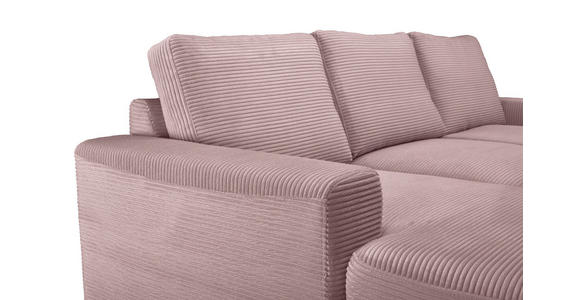 ECKSOFA Altrosa Cord  - Schwarz/Altrosa, KONVENTIONELL, Textil/Metall (150/240cm) - Carryhome