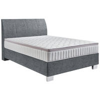 BOXSPRINGBETT 140/200 cm  in Dunkelgrau  - Chromfarben/Dunkelgrau, Konventionell, Kunststoff/Textil (140/200cm) - Hom`in