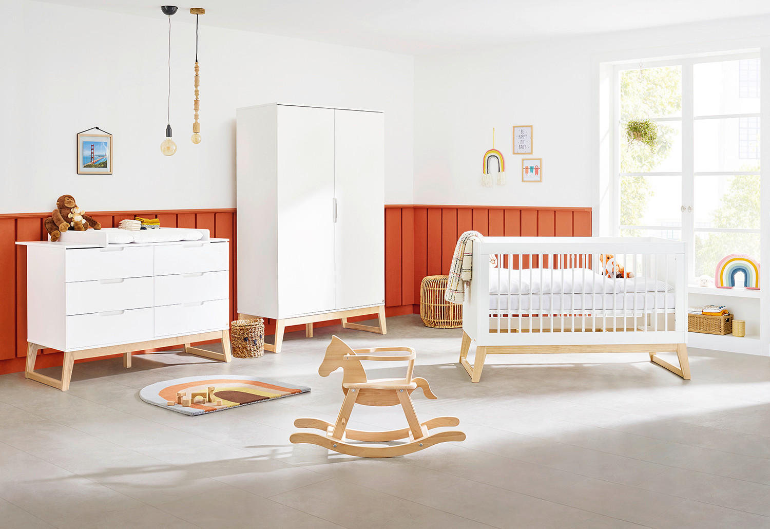 BABYZIMMER PINOLINO BRIDGE  - Eschefarben/Weiß, Design, Holz/Holzwerkstoff - Pinolino