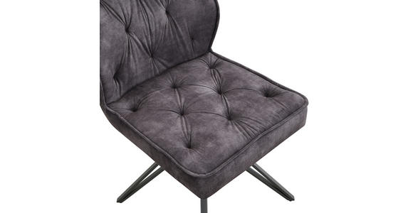 STUHL   Webstoff  Anthrazit, Schwarz  - Anthrazit/Schwarz, Design, Textil/Metall (50/85/60cm) - Carryhome