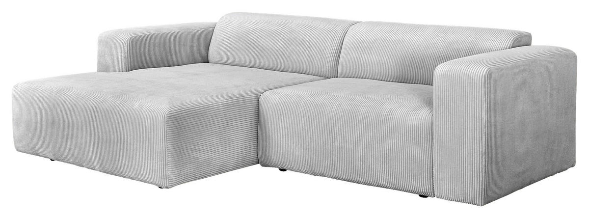 ECKSOFA BASMA Taupe Cord  - Taupe/Schwarz, Design, Kunststoff/Textil (175/298cm) - P & B