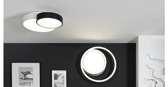 LED-DECKENLEUCHTE 55/40/12,7 cm - Schwarz/Weiß, Design, Kunststoff/Metall (55/40/12,7cm) - Ambiente