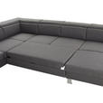WOHNLANDSCHAFT inkl.Funktionen Grau Webstoff  - Silberfarben/Grau, Design, Textil/Metall (226/320/168cm) - Xora