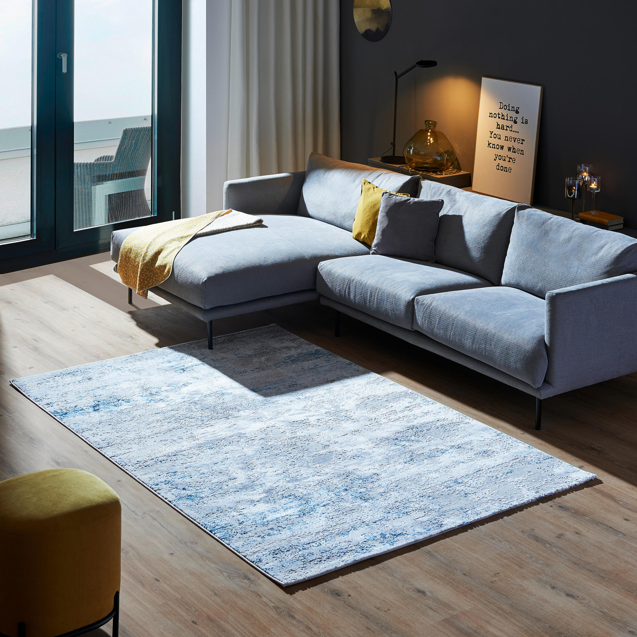 WEBTEPPICH Antea 160/230 cm Antea  - Blau/Creme, Design, Textil (160/230cm) - Schöner Wohnen Teppi