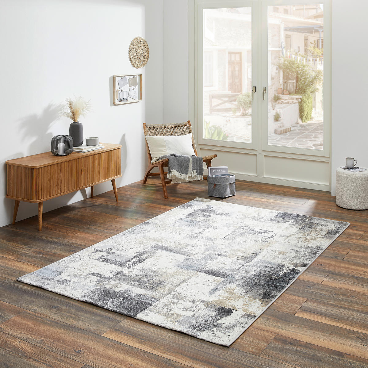 WEBTEPPICH 133/195 cm Palau Blau, Weiß, Goldfarben  - Blau/Goldfarben, Design, Textil (133/195cm)