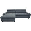 ECKSOFA in Webstoff Dunkelblau  - Weiss/Schwarz, Design, Kunststoff/Textil (276/173cm) - Stylife