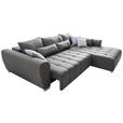 ECKSOFA in Webstoff Dunkelgrau  - Dunkelgrau/Silberfarben, MODERN, Kunststoff/Textil (304/218cm) - Carryhome