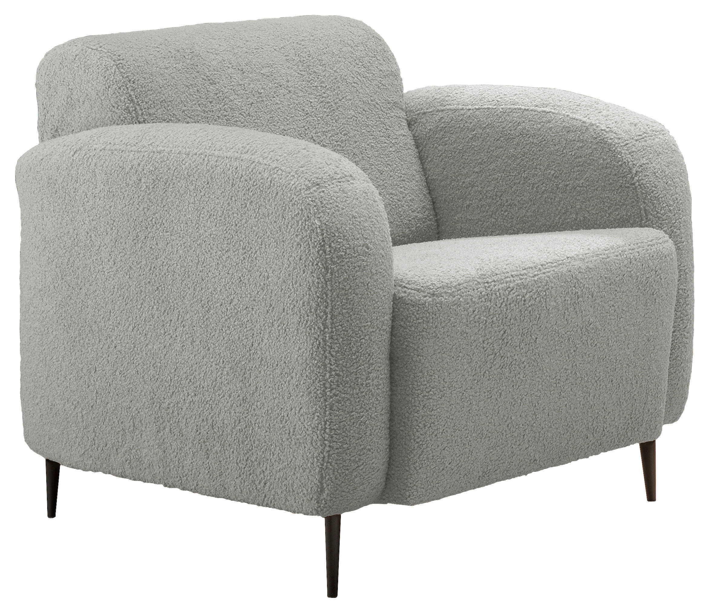 SESSEL Teddystoff Hellgrau    - Hellgrau/Schwarz, MODERN, Textil/Metall (85/76/90cm) - Livetastic