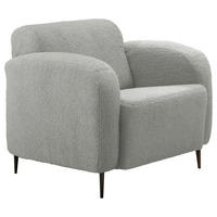 SESSEL Teddystoff Hellgrau    - Hellgrau/Schwarz, MODERN, Textil/Metall (85/76/90cm) - Livetastic