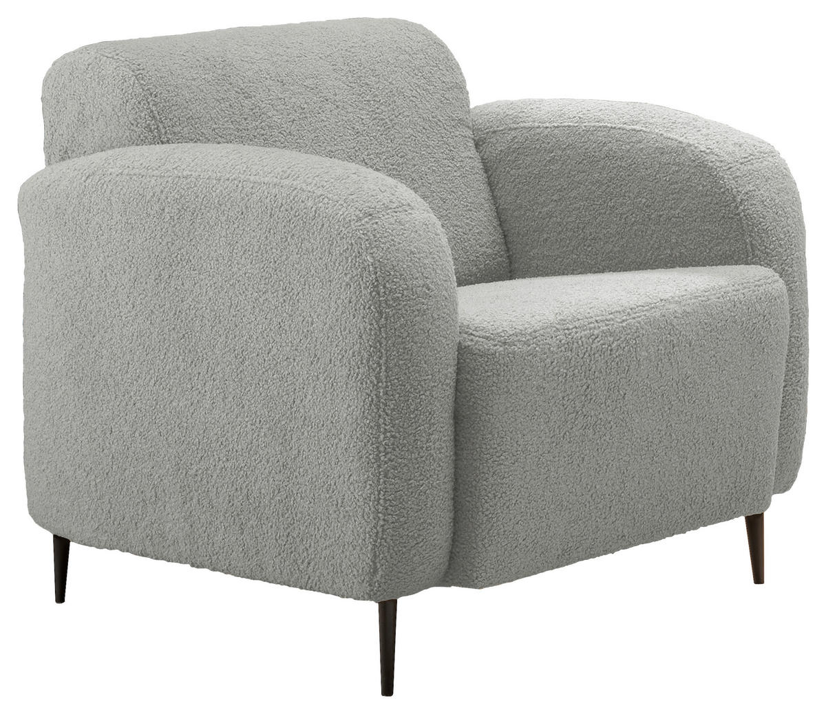 SESSEL Teddystoff Hellgrau    - Hellgrau/Schwarz, MODERN, Textil/Metall (85/76/90cm) - Livetastic