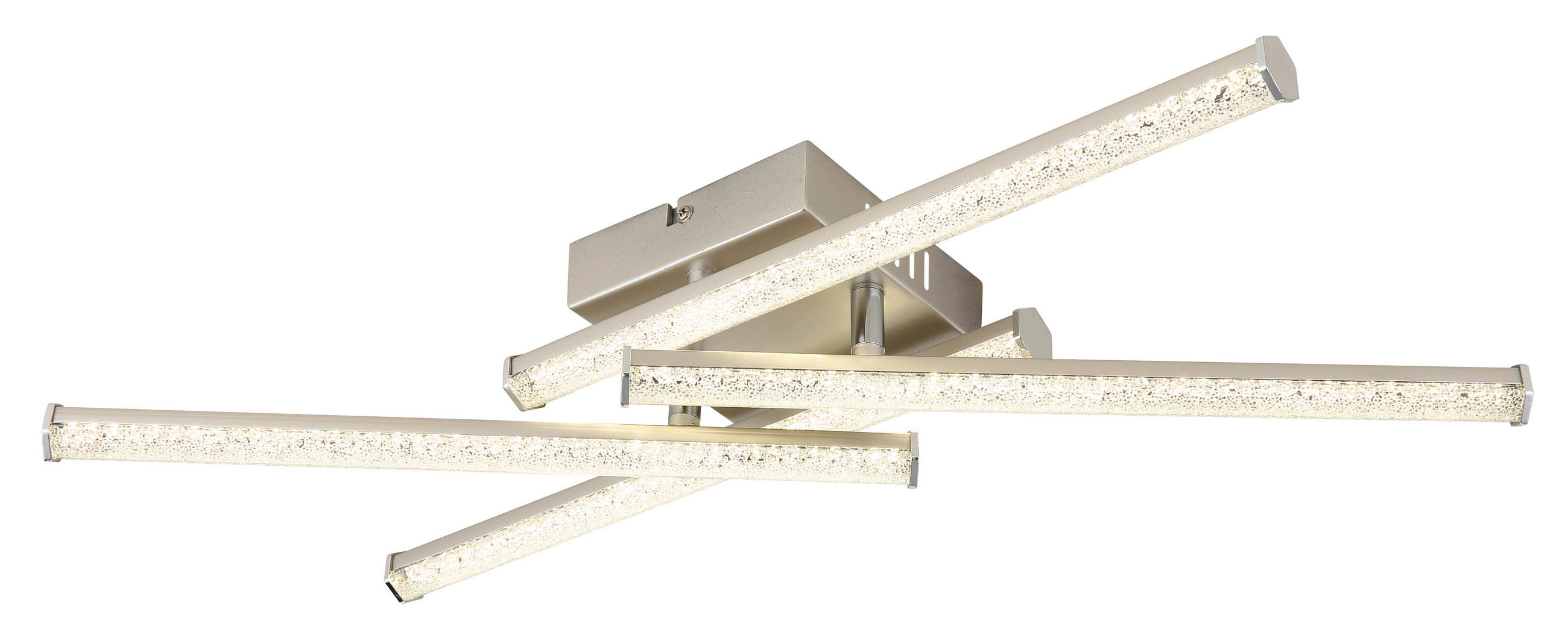 LED-DECKENLEUCHTE    50/50/8,8 cm  - Klar/Nickelfarben, Design, Kunststoff/Metall (50/50/8,8cm) - Globo