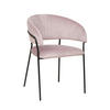 ARMLEHNSTUHL  in Samt  - Schwarz/Rosa, MODERN, Textil/Metall (55/80/50cm) - Livetastic