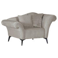 SESSEL in Chenille Hellgrau  - Hellgrau/Schwarz, Design, Textil/Metall (138/83/85cm)