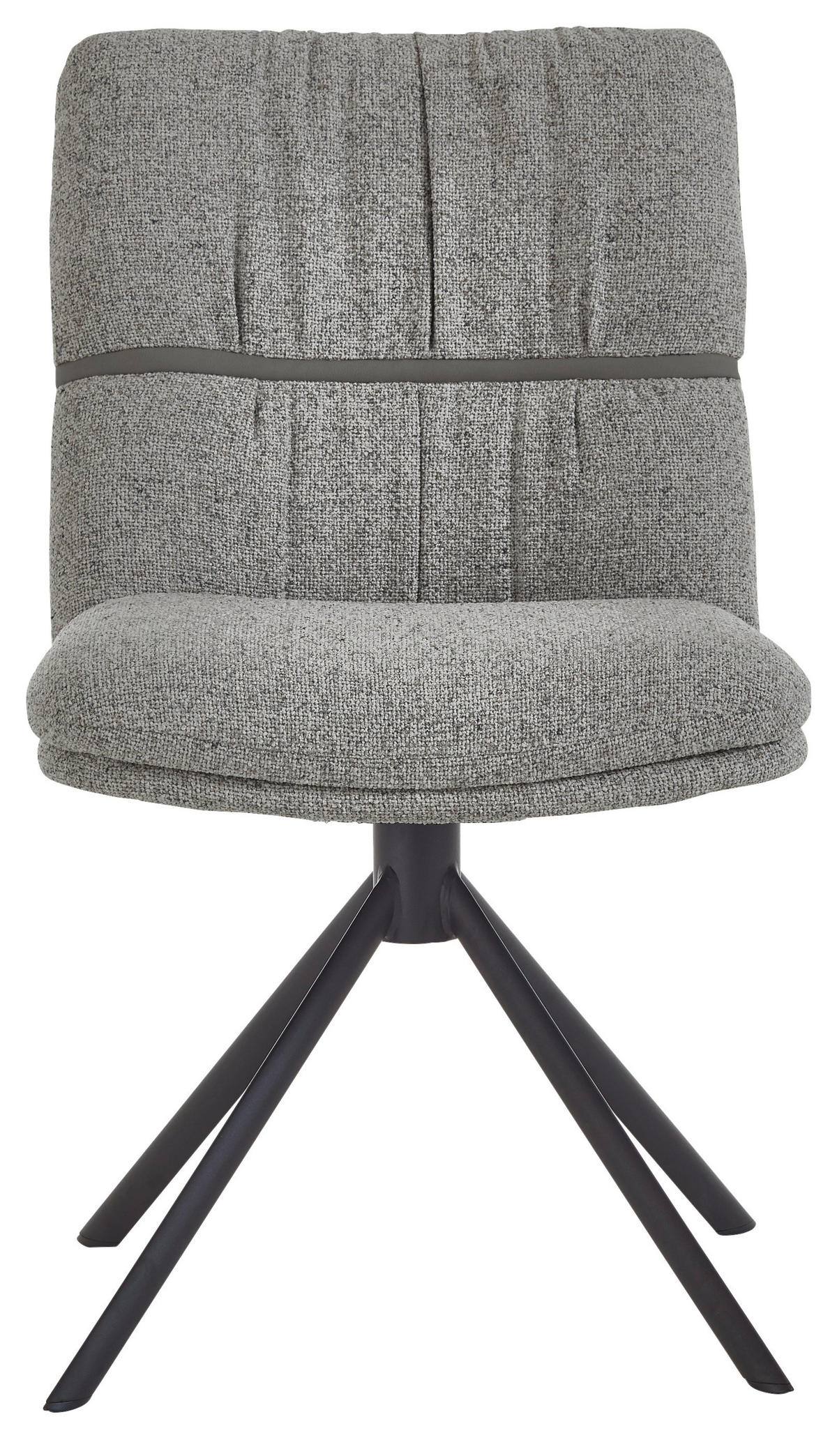 STUHL  Beinauswahl, Stoffauswahl, Sitzfläche 360° drehbar, automatische Rückholfunktion Mikrofaser  Grau  - Schwarz/Grau, Design, Textil/Metall (49/86/63cm) - Valdera